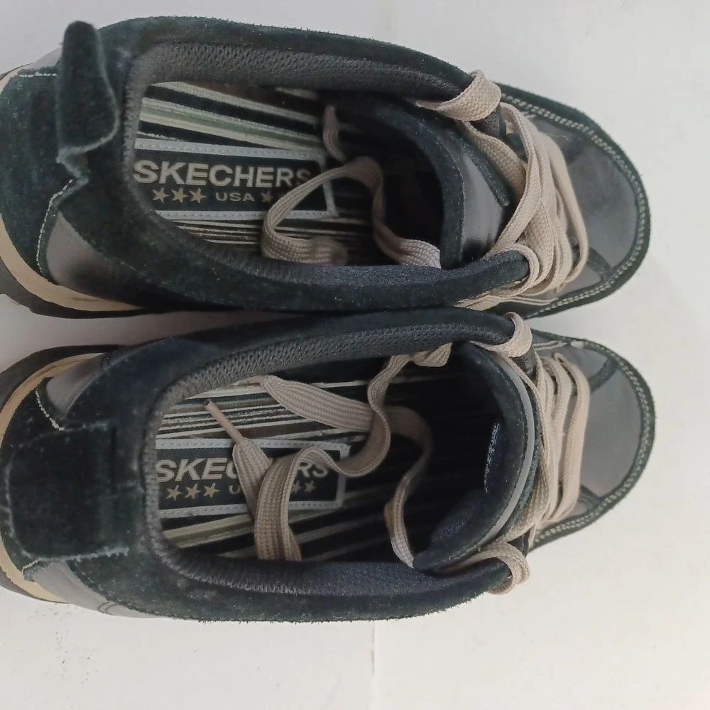 Skechers Grunge 90s Y2K‎ Bowling Oxford Leather Shoes Leather Black Chunky Sz 9